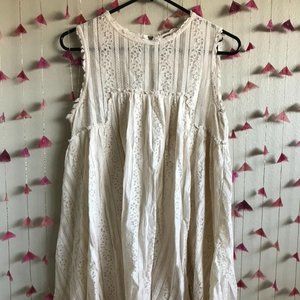 Free People sleeveless lace cream dress